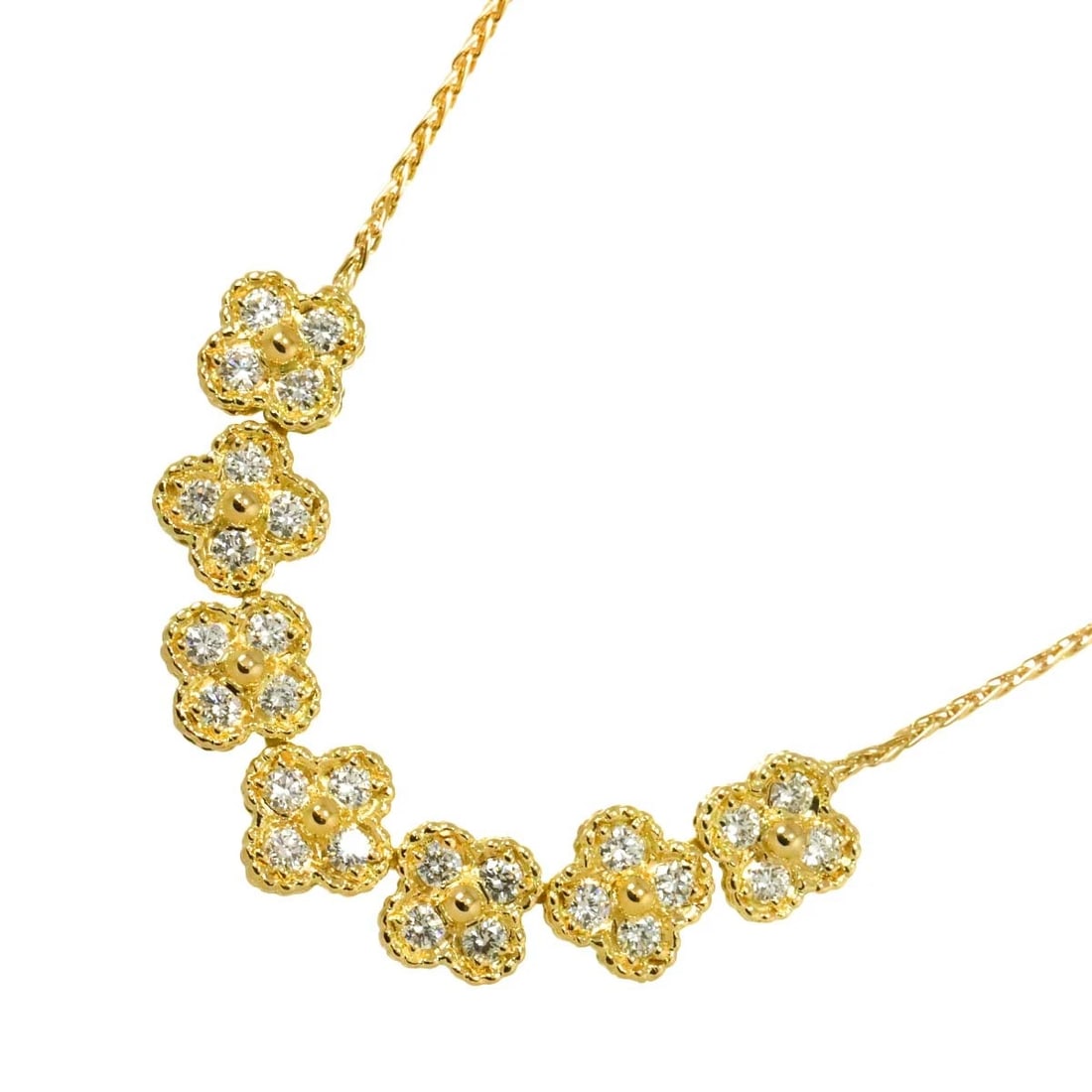 VAN CLEEF ARPELS ALHAMBRA DIAMOND NECKLACE: Van Cleef Arpels Alhambra Diamond Necklace Brand: Van Cleef Arpels Type: Necklace Material: 750 Yellow gold, Main Stone/Creation Natural Color: Gold Size: internal circumference of the chain: