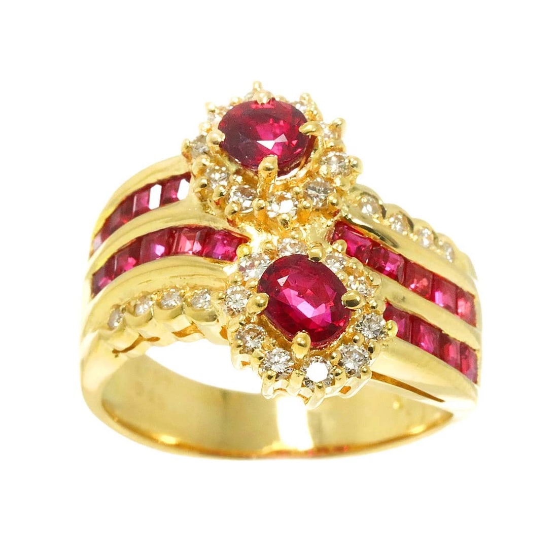 RUBY DIAMOND RING 18K YG - 2
