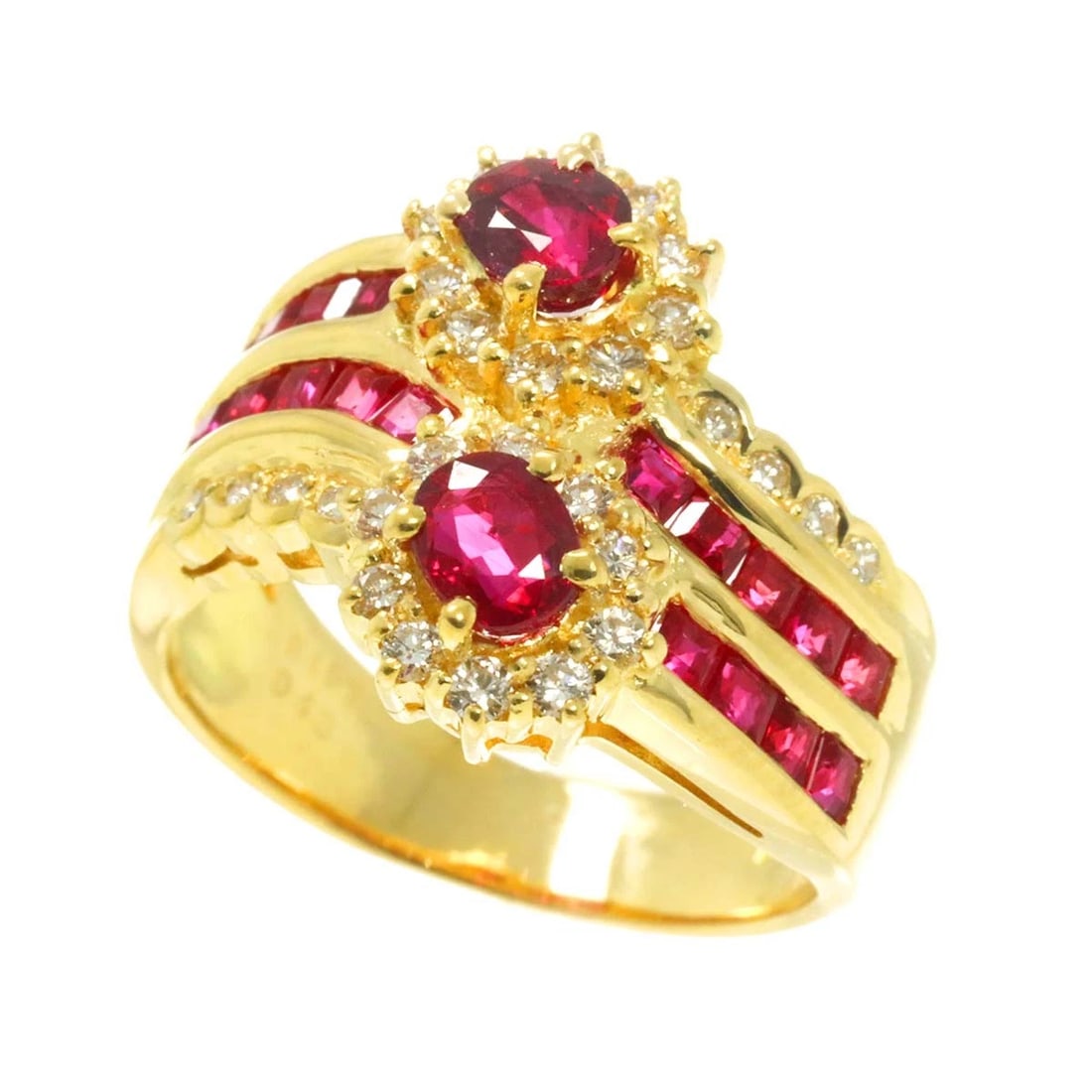 RUBY DIAMOND RING 18K YG - 3