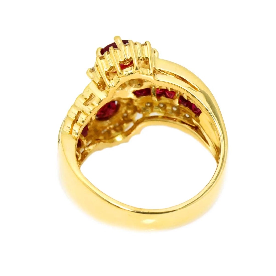 RUBY DIAMOND RING 18K YG - 5