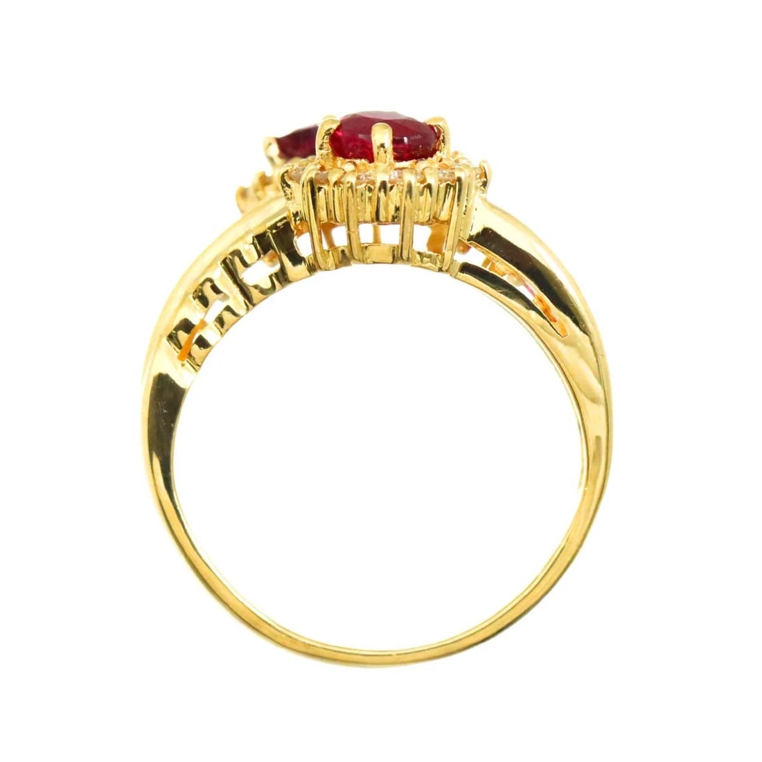 RUBY DIAMOND RING 18K YG - 6