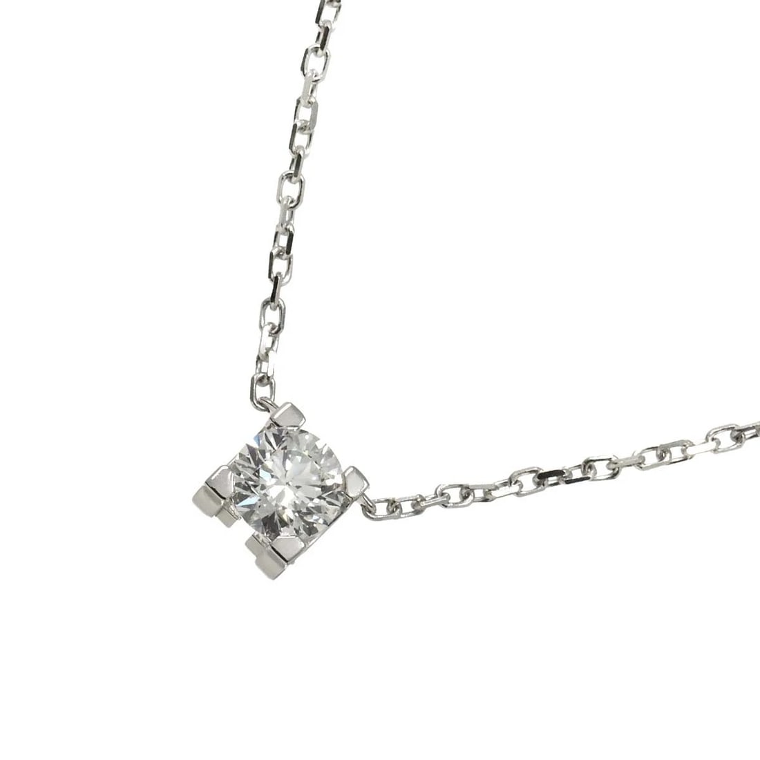 CARTIER C DE DIAMOND NECKLACE 18K WG: Cartier C De Diamond Necklace 18K WG Brand: Cartier Type: Necklace Material: 750 White Gold, Main Stone/Creation Natural Color: White Gold Size: internal circumference of the chain:16.5inch to