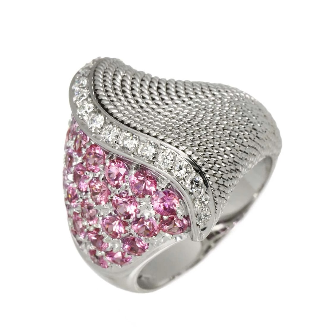 SAPPHIRE DIAMOND RING 18K K18 WG WHITE GOLD (1 of 6)