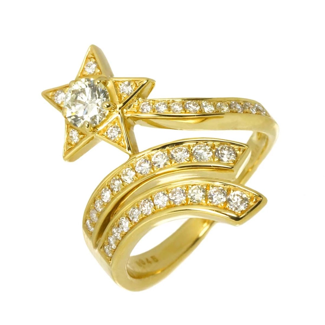 DIAMOND RING 18K YG YELLOW GOLD 750 (1 of 5)
