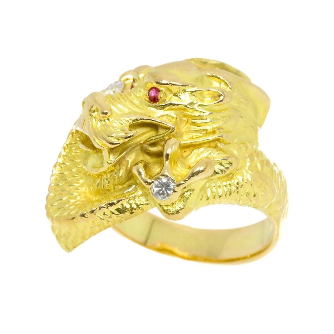 DIAMOND RUBY RING 18K YG YELLOW GOLD - 3