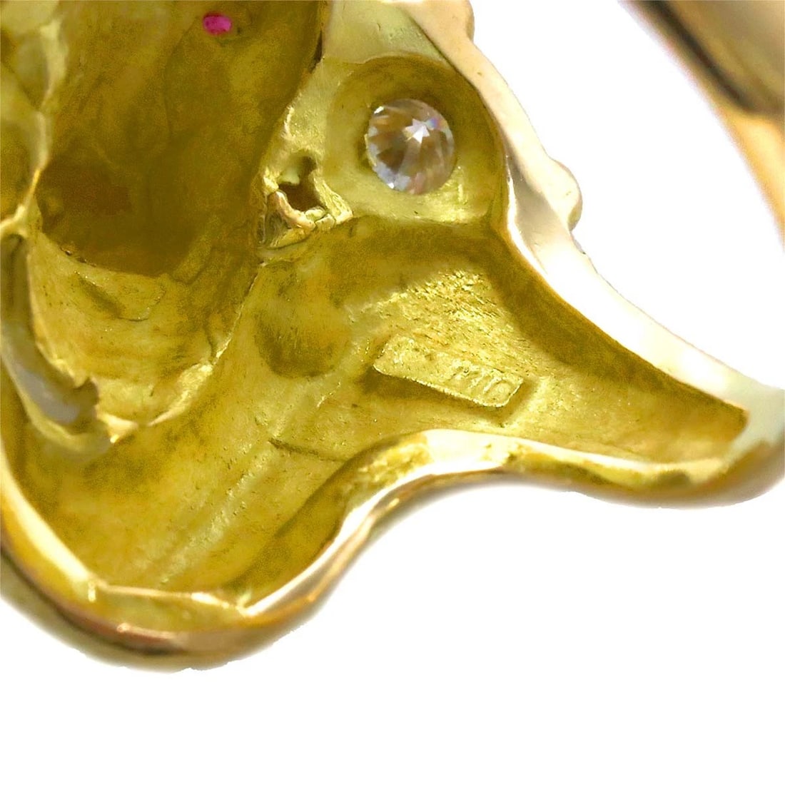 DIAMOND RUBY RING 18K YG YELLOW GOLD - 4