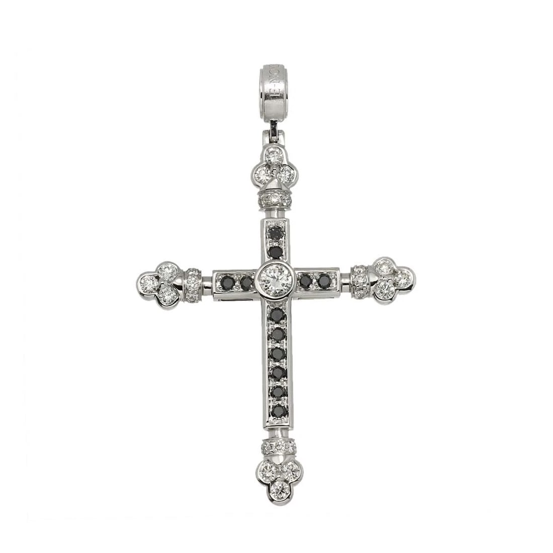 E-NOS DIAMOND BLACKDIAMOND PENDANT TOP: E-NOS Diamond BlackDiamond Pendant Top Brand: E-NOS Type: Pendant Material: 750 White Gold, Main Stone/Creation Natural Color: White Gold Size: W31.5 x H50mm Thickness:5mm bail:(inside