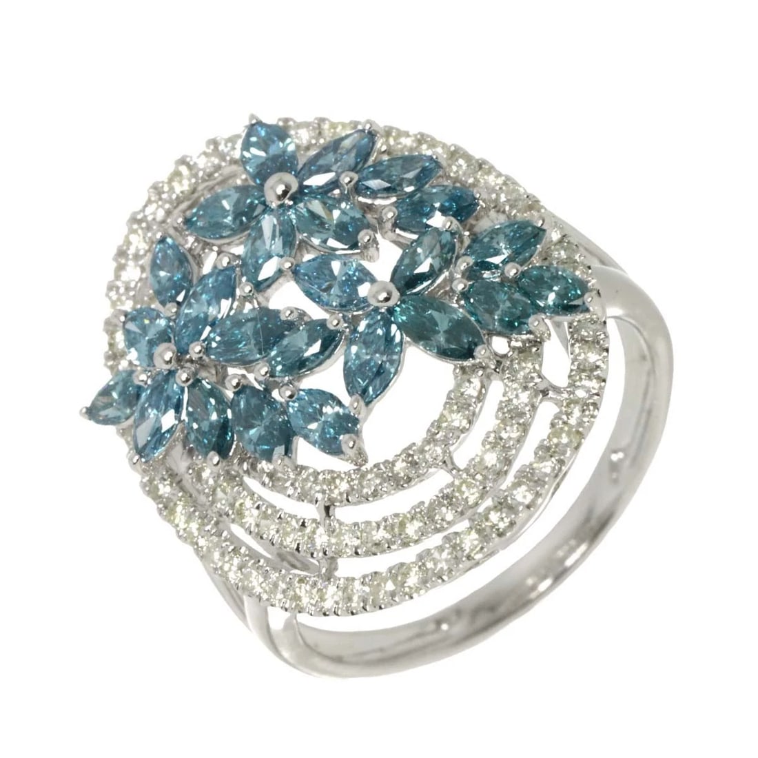 DIAMOND RING 18K K18 WG WHITE GOLD: Diamond Ring 18K K18 WG White Gold Brand: Unbranded Type: Ring Material: 750 White Gold, Main Stone/Creation Natural Color: White Gold Size: 6 (US) Accessories: None Accessories Notice: Wh