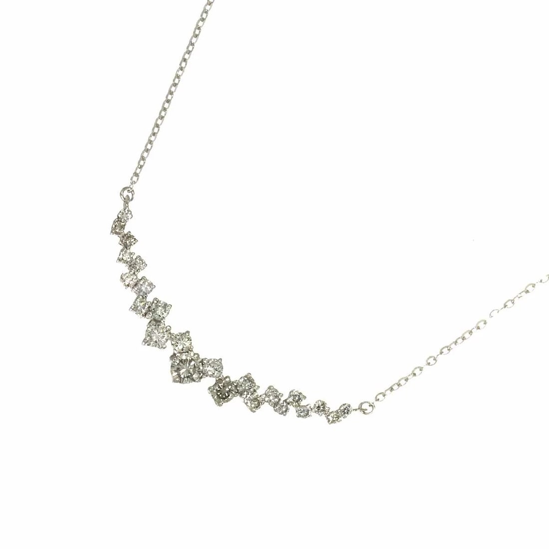 DIAMOND NECKLACE 18K WG WHITE GOLD 750: Diamond Necklace 18K WG White Gold 750 Brand: Unbranded Type: Necklace Material: 750 White Gold, Main Stone/Creation Natural Color: White Gold Size: internal circumference of the