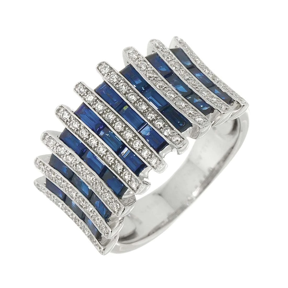 SAPPHIRE DIAMOND RING 18K WG (1 of 5)