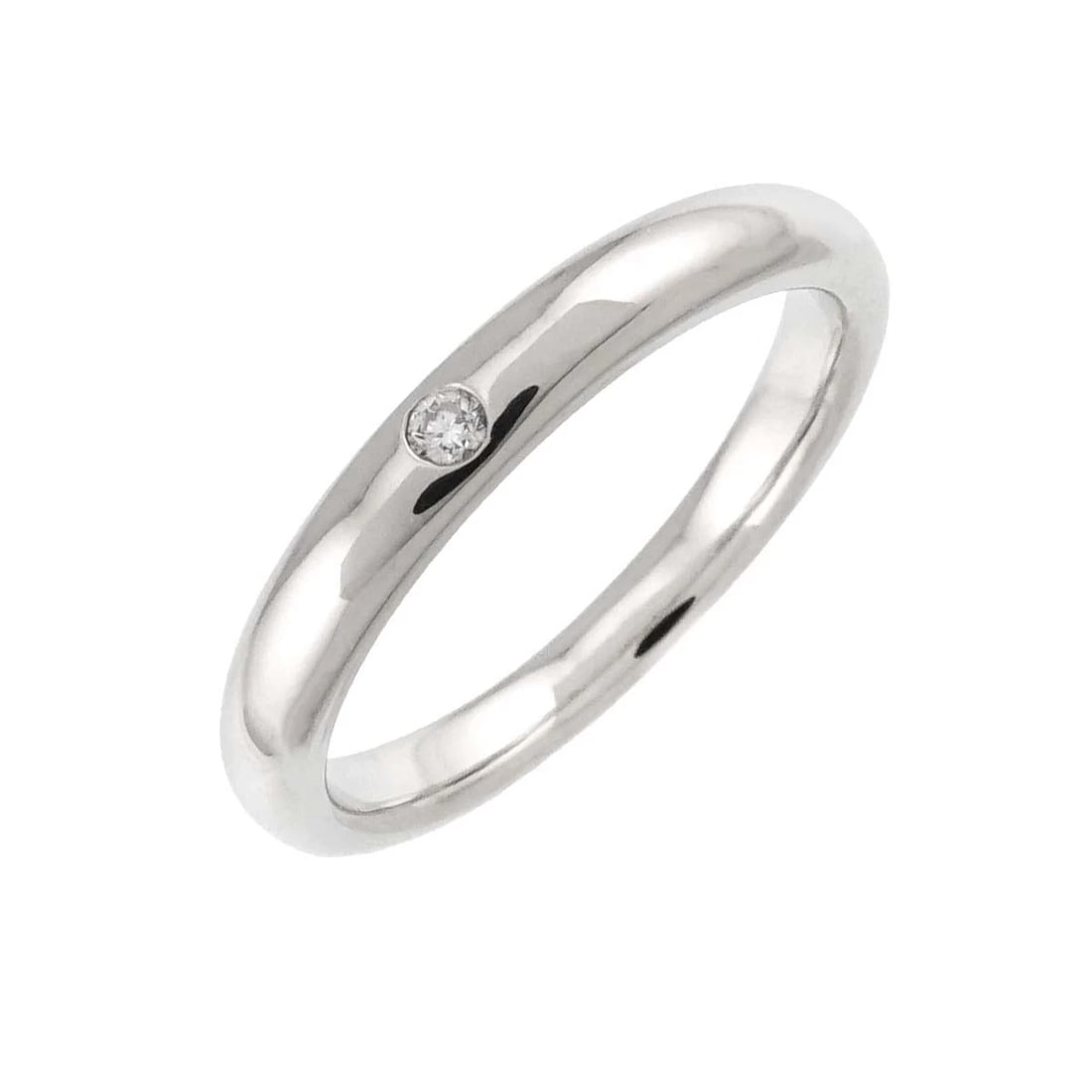 TIFFANY CO. STACKING BAND RING: TIFFANY Co. Stacking Band Ring Brand: TIFFANY Co. Type: Ring Material: Pt, Main Stone/Creation Natural Color: Platinum Size: 4.75-5 (US) Accessories: None Accessories Notice: When purchasi