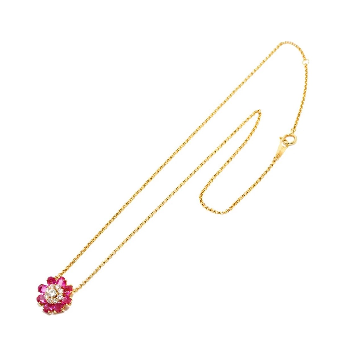 PONTE VECCHIO RUBY DIAMOND FLOWER NECKLACE - 2