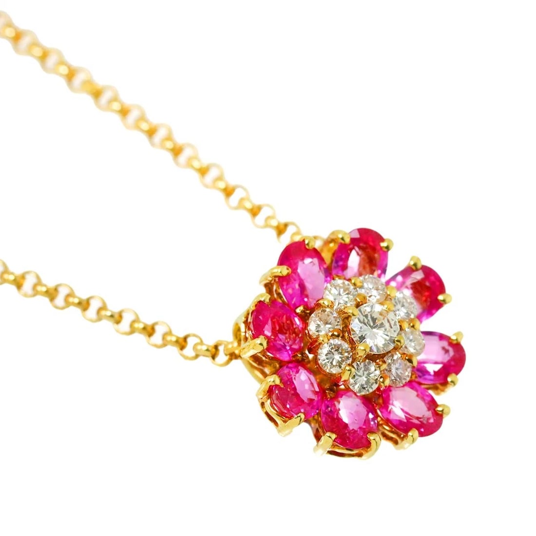 PONTE VECCHIO RUBY DIAMOND FLOWER NECKLACE - 3