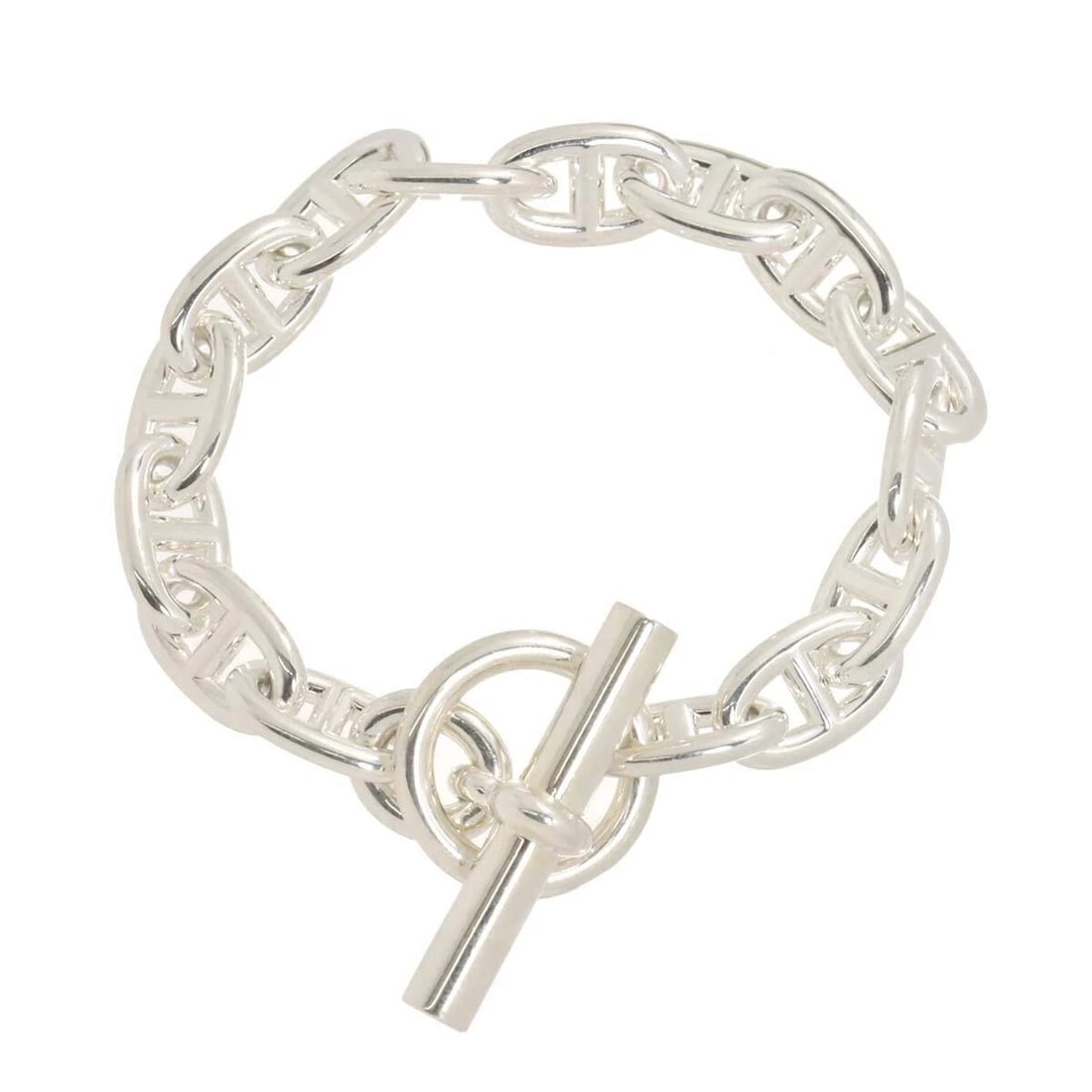 HERMES CHAINE DANCRE MM BRACELET SILVER 925: HERMES Chaine dancre MM Bracelet Silver 925 Brand: HERMES Type: Bracelet Material: Silver 925, Color: Silver Size: Full length:apporox.7.9inch Length:apporox. 6.3inch Width:(max.) 10 mm 