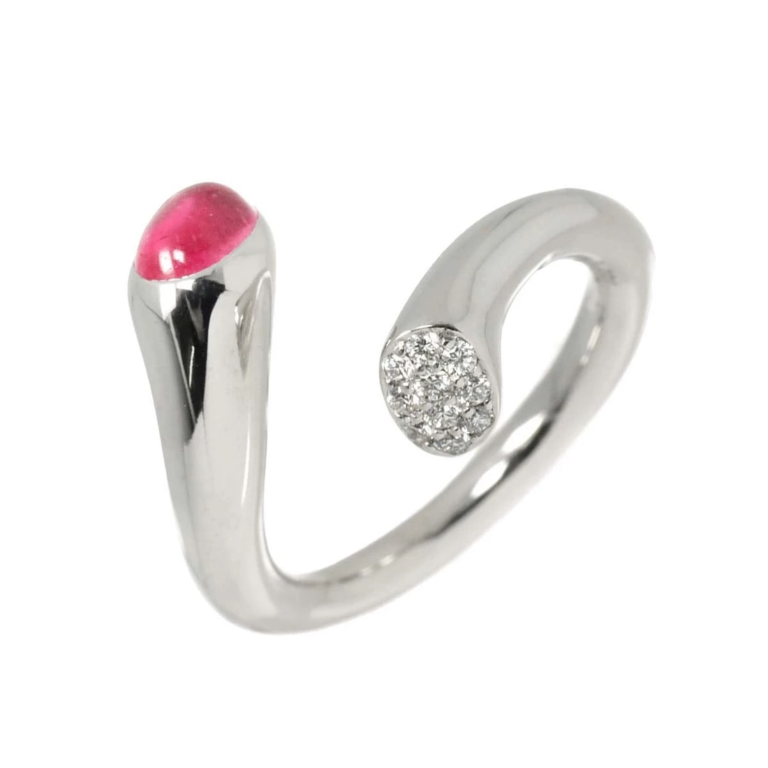 GEORG JENSEN TOURMALINE DIAMOND RING 18K: Georg Jensen Tourmaline Diamond Ring 18K Brand: Georg Jensen Type: Ring Material: 750 White Gold, Main Stone/Creation Tourmaline Color: White Gold Size: 6.25-6.5 (US) Accessories: None