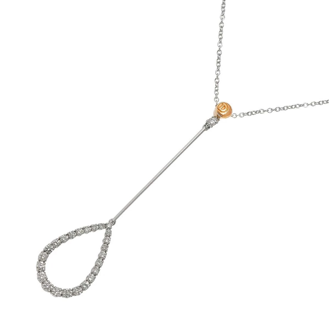 DAMIANI DIAMOND NECKLACE 18K WG PG: DAMIANI Diamond Necklace 18K WG PG Brand: DAMIANI Type: Necklace Material: 750 White Gold, Main Stone/Creation Natural Color: White gold Size: internal circumference of the chain: 20.1inch to