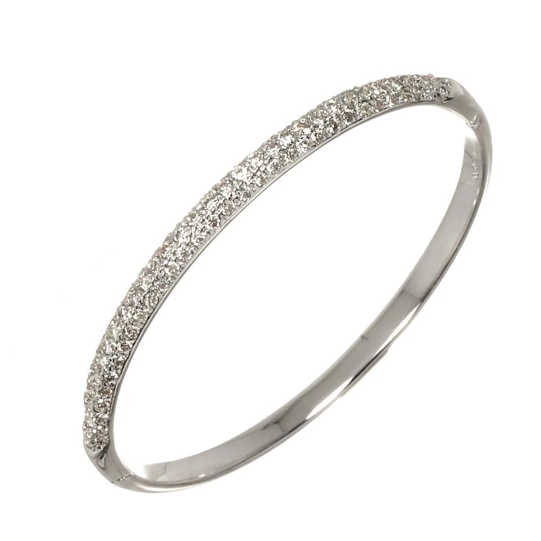 DIAMOND BRACELET 18K K18 WG WHITE GOLD: Diamond Bracelet 18K K18 WG White Gold Brand: Unbranded Type: Bracelet Material: 750 White Gold, Main Stone/Creation Natural Color: White Gold Size: Length:apporox.6.5inchThickness:4.6mm 