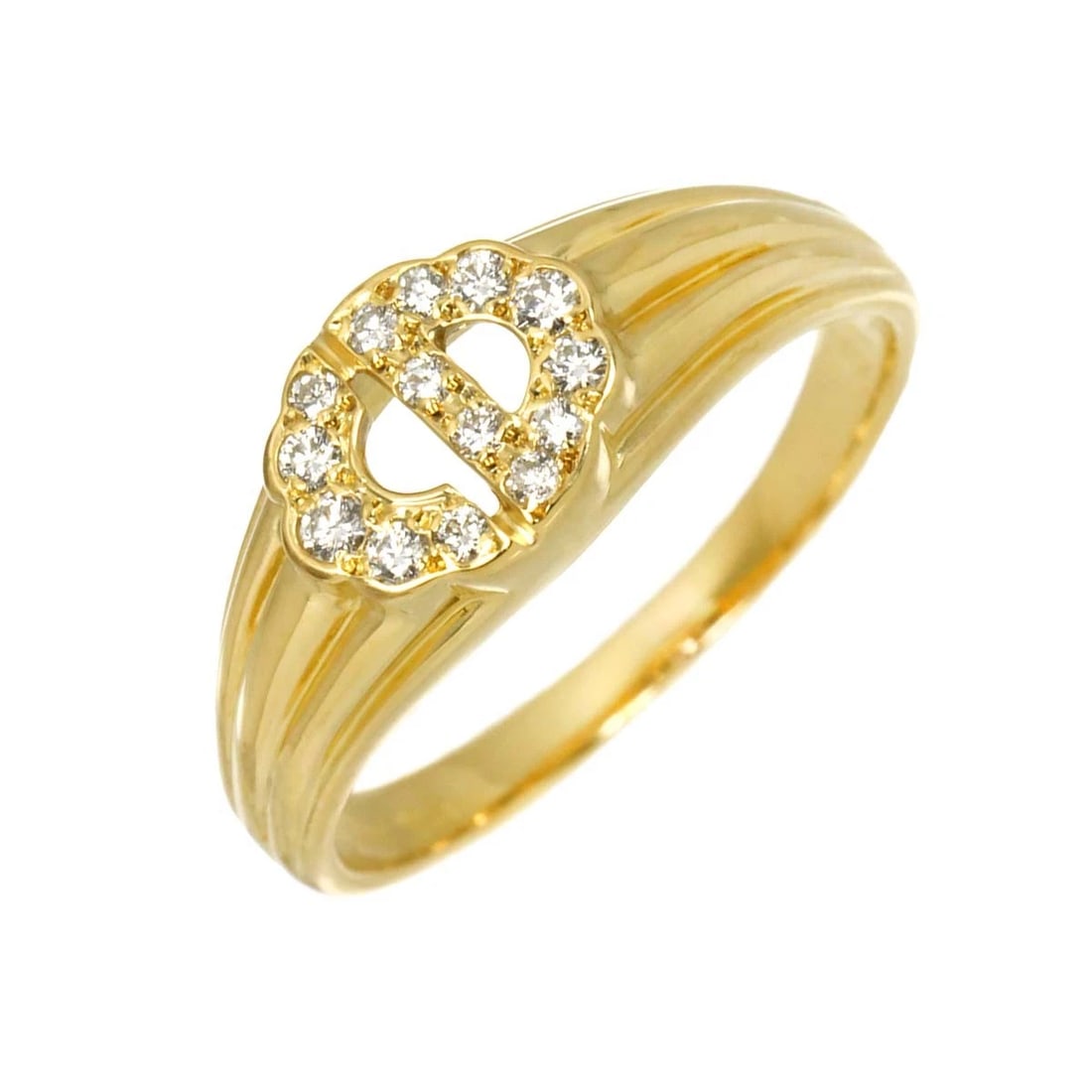 CHRISTIAN DIOR DIAMOND RING 18K YG: Christian Dior Diamond Ring 18K YG Brand: Christian Dior Type: Ring Material: 750 Yellow gold, Main Stone/Creation Natural Color: Gold Size: 6-6.25 (US) Accessories: None Accessories Notice: