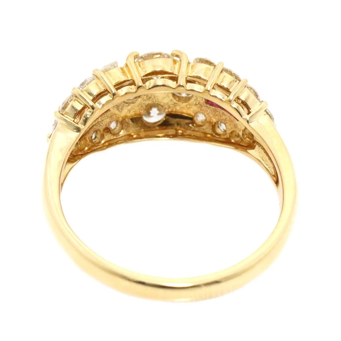 DIAMOND RUBY RING 18K YELLOW GOLD 750 - 2