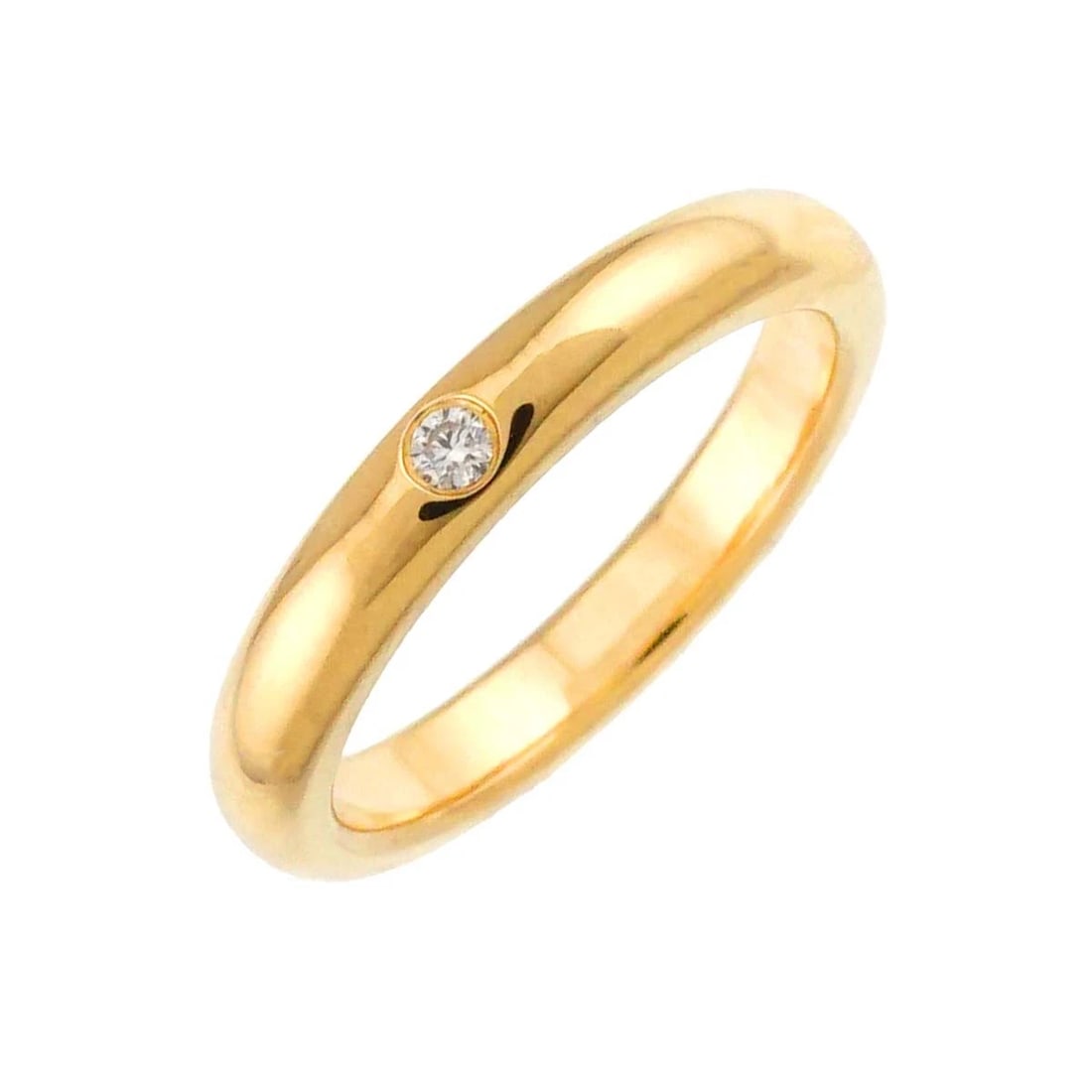 TIFFANY CO. STACKING DIAMOND 1P RING 18K YELLOW GOLD: TIFFANY Co. Stacking Diamond 1P Ring 18K Yellow Gold Brand: TIFFANY Co. Type: Ring Material: 750 Yellow gold, Main Stone/Creation Natural Color: Gold Size: 3.25 (US) Accessories: None