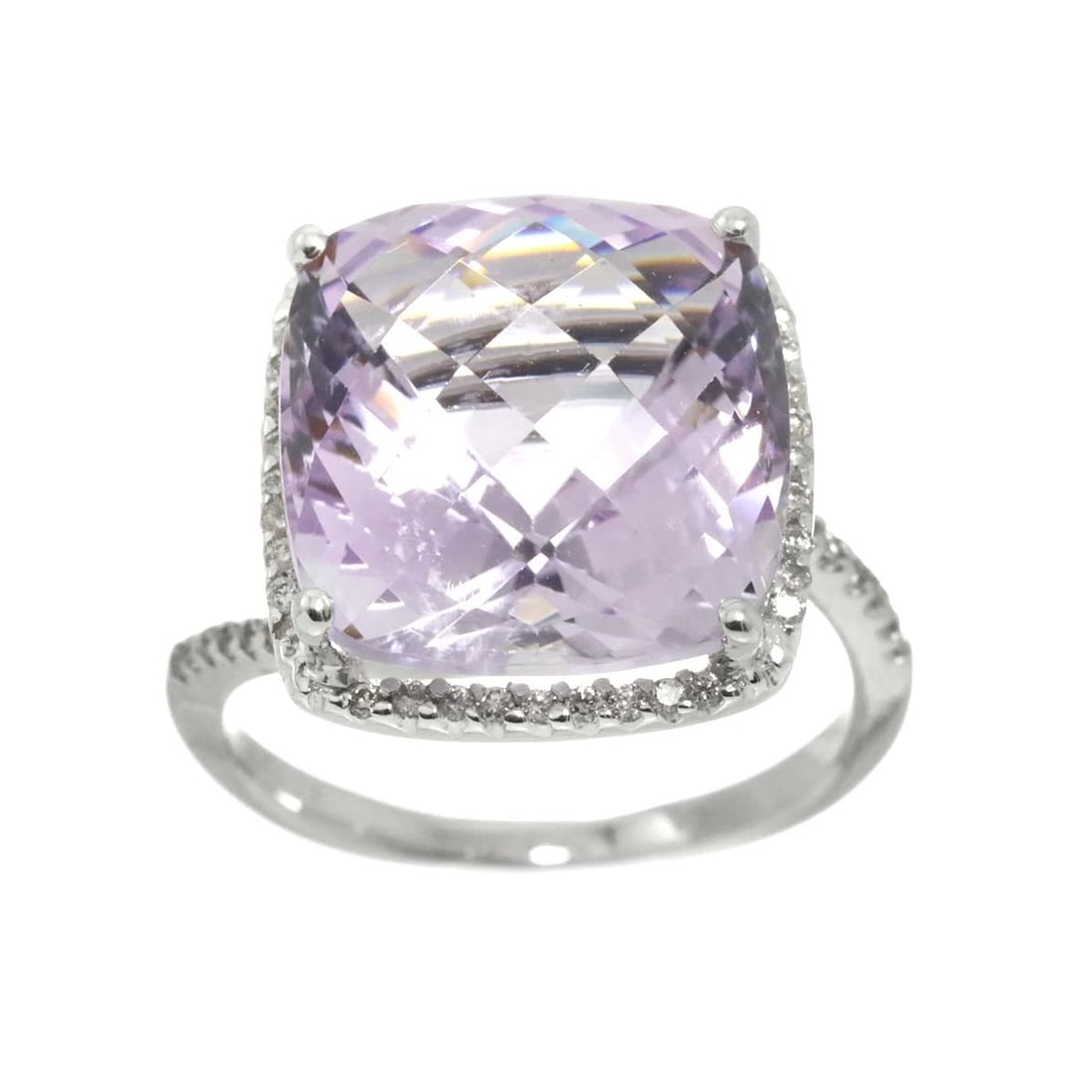 AMETHYST DIAMOND RING 18K WG - 2
