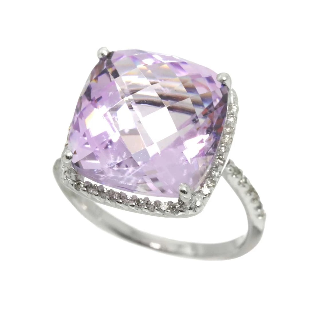 AMETHYST DIAMOND RING 18K WG - 3