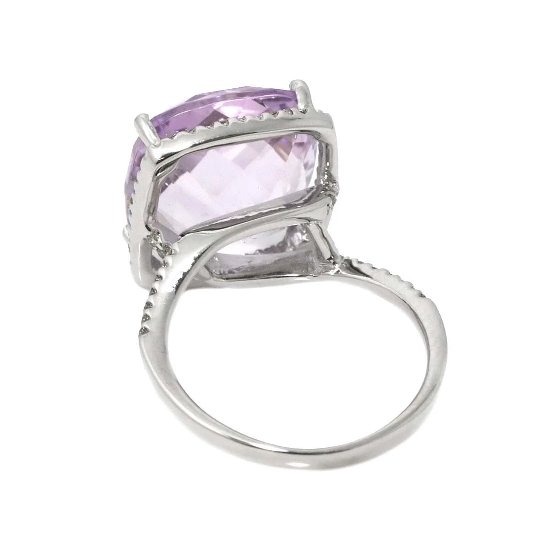 AMETHYST DIAMOND RING 18K WG - 4