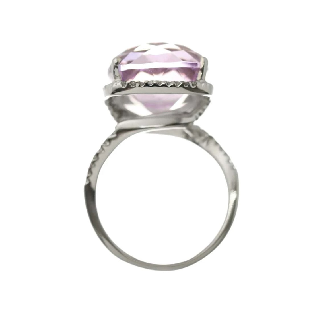 AMETHYST DIAMOND RING 18K WG - 5