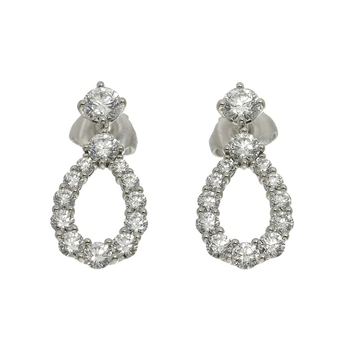 HARRY WINSTON LOOP DIAMOND MM EARRINGS PIERCED: HARRY WINSTON Loop Diamond MM Earrings Pierced Brand: HARRY WINSTON Type: Earrings Material: Pt, Main Stone/Creation Natural Color: Platinum Size: 5.75-6 (US) Accessories: None Accessories