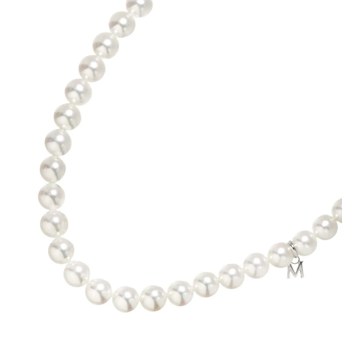 MIKIMOTO AKOYA PEARL NECKLACE: MIKIMOTO Akoya Pearl Necklace Brand: MIKIMOTO Type: Necklace Material: Silver, Main Stone/Creation Akoya Pearl Color: Silver Size: internal circumference of the chain:16.5inch Width:(max.) 7mm