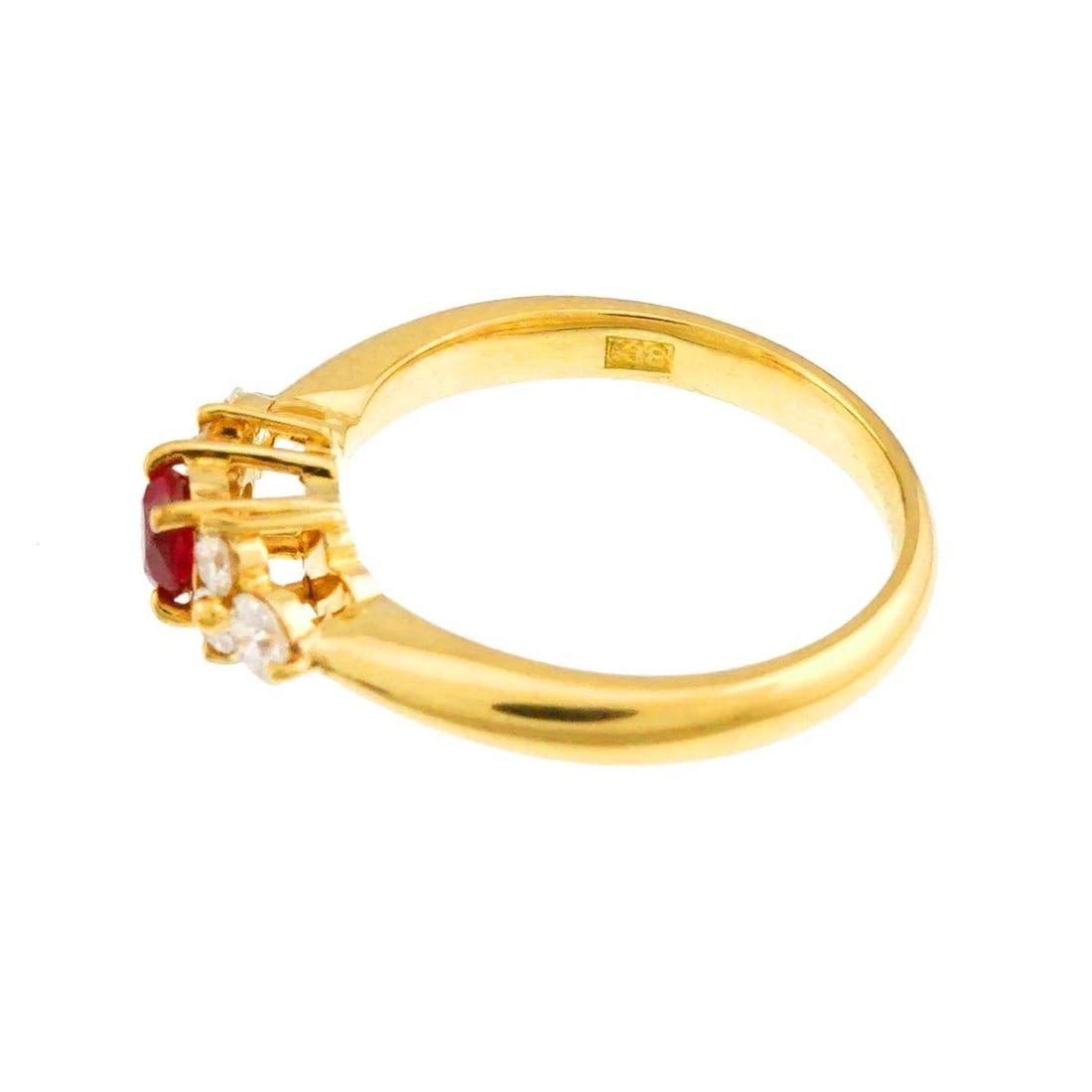 RUBY DIAMOND RING 18K YG - 4