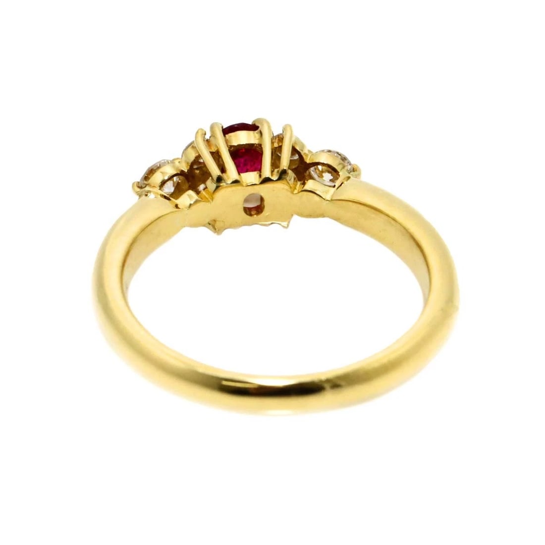 RUBY DIAMOND RING 18K YG - 5