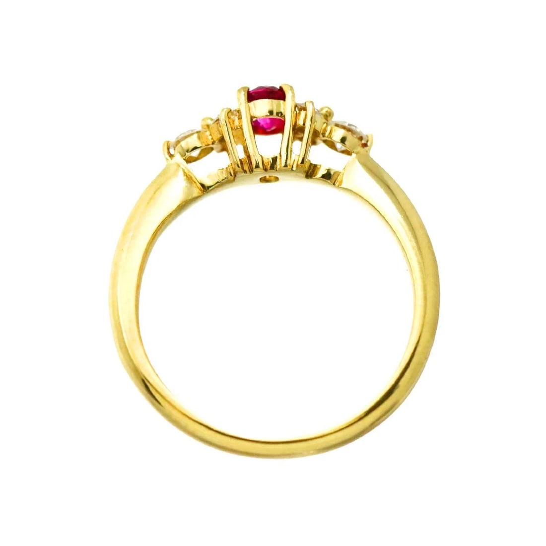 RUBY DIAMOND RING 18K YG - 6