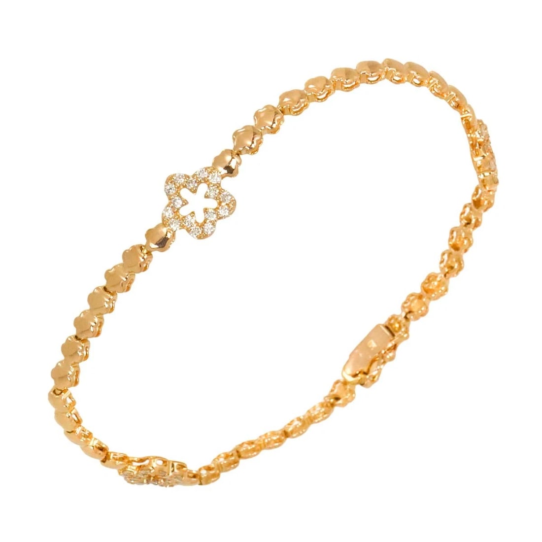 DIAMOND BRACELET BANGLE 18K PG: Diamond Bracelet Bangle 18K PG Brand: Unbranded Type: Bracelet Material: 750 Pink Gold, Main Stone/Creation Natural Color: Pink Gold Size: Inner circumference:6.9inch Width:(max.) 8.7mm 