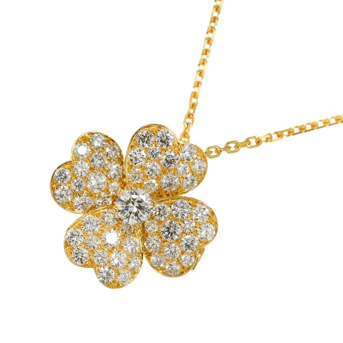 VAN CLEEF ARPELS COSMOS DIAMOND FLOWER MM NECKLACE BROOCH: Van Cleef Arpels Cosmos Diamond Flower MM Necklace Brooch Brand: Van Cleef Arpels Type: Necklace Material: 750 Yellow gold, Main Stone/Creation Natural Color: Yellow Gold Size: internal