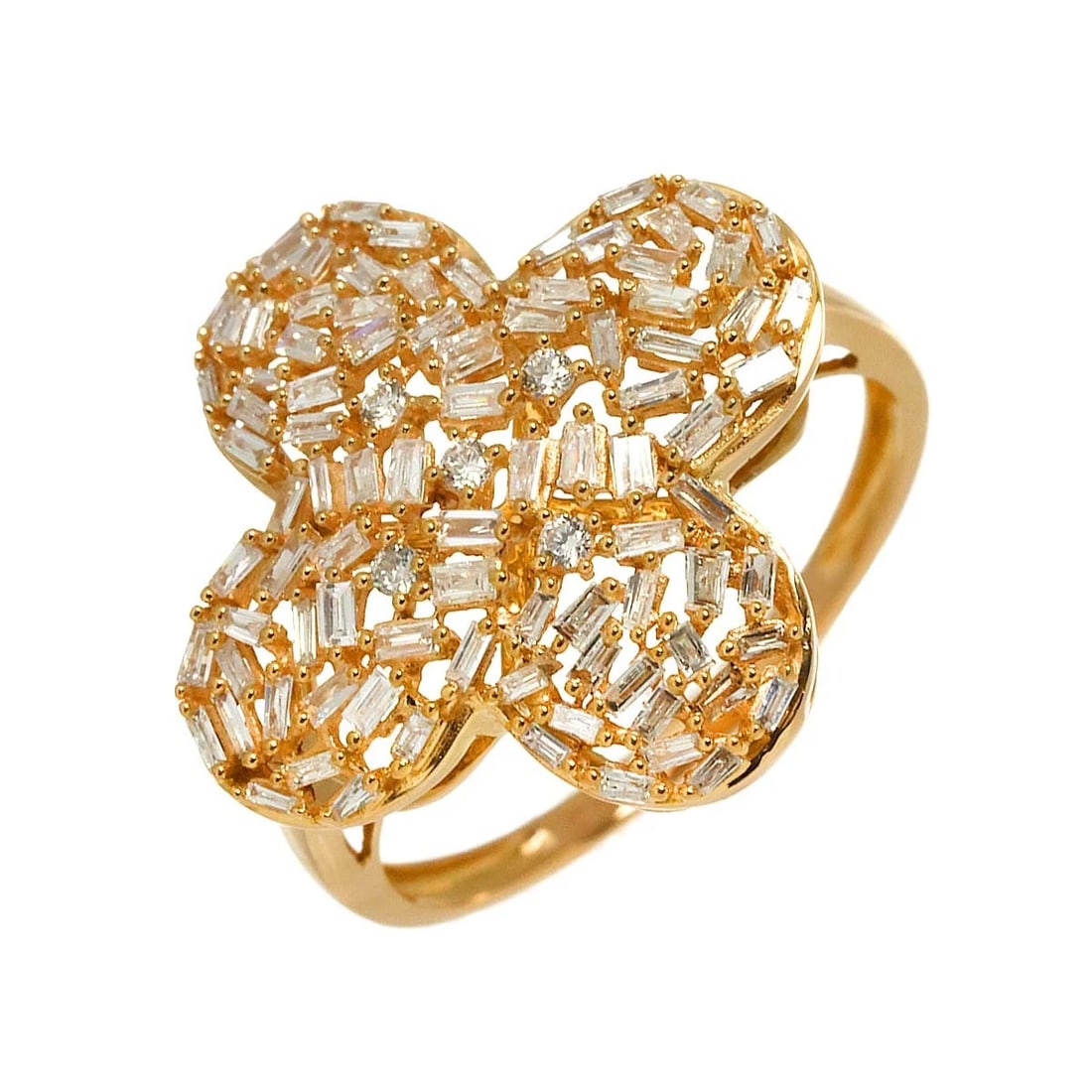 DIAMOND RING 18K PG PINK GOLD: Diamond Ring 18K PG Pink Gold Brand: Unbranded Type: Ring Material: 750 Pink Gold, Main Stone/Creation Natural Color: Pink Gold Size: 7.5 (US) Accessories: None Accessories Notice: When pu