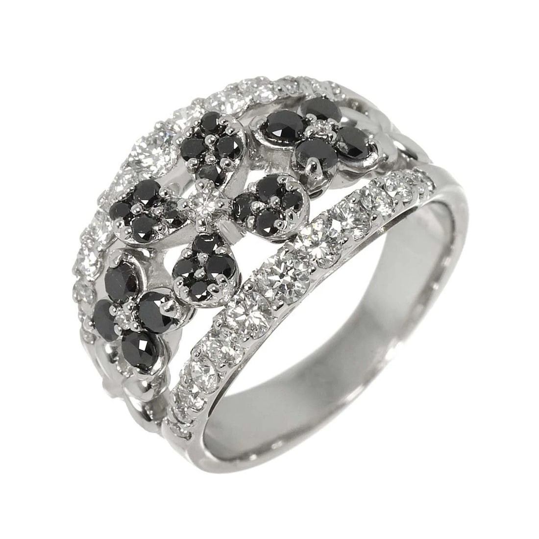 BLACK DIAMOND DIAMOND RING K18 WG: Black Diamond Diamond Ring K18 WG Brand: Unbranded Type: Ring Material: 750 White Gold, Main Stone/Creation Natural Color: White Gold Size: 5.75-6 (US) Accessories: None Accessories Notice