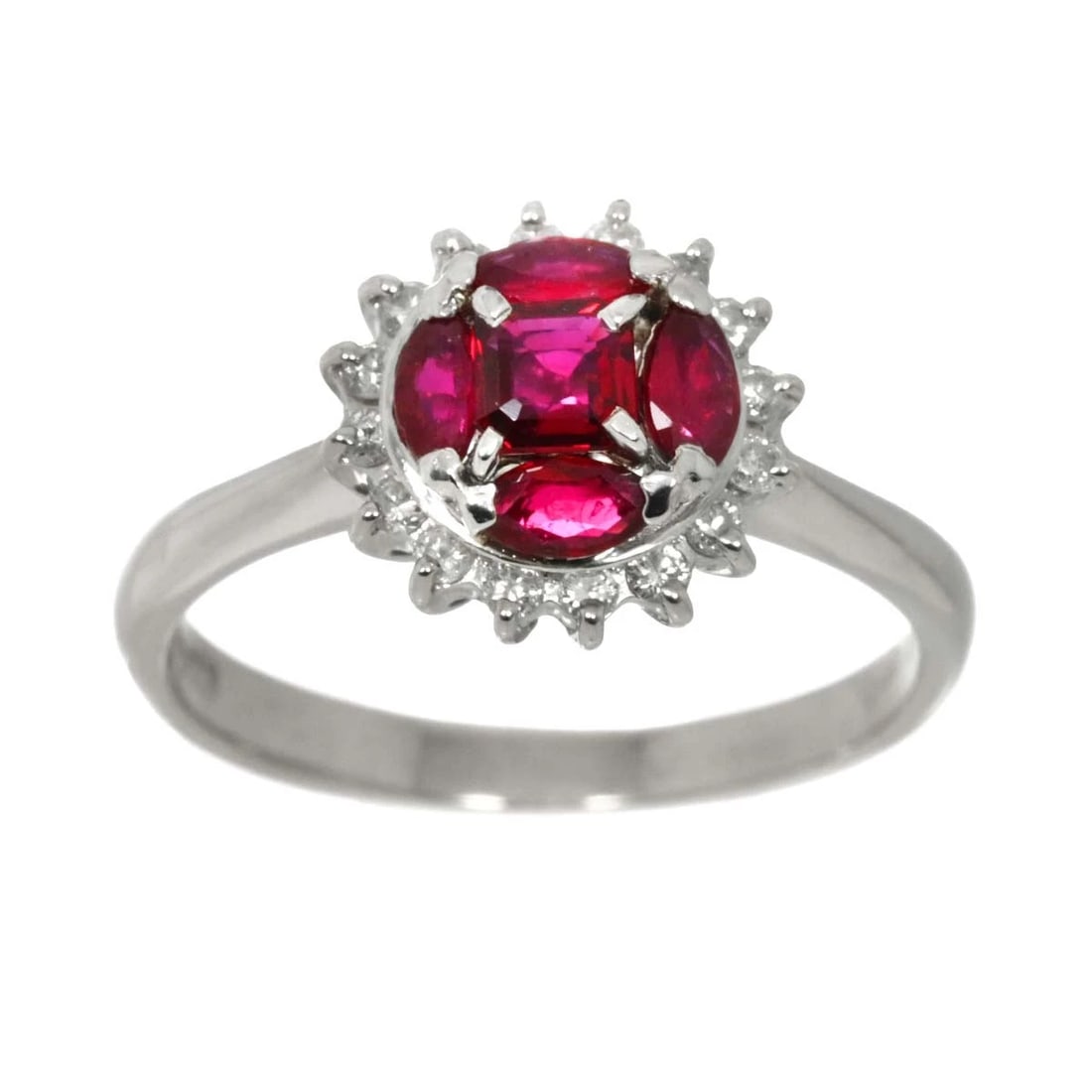 RUBY DIAMOND RING PT PLATINUM - 2