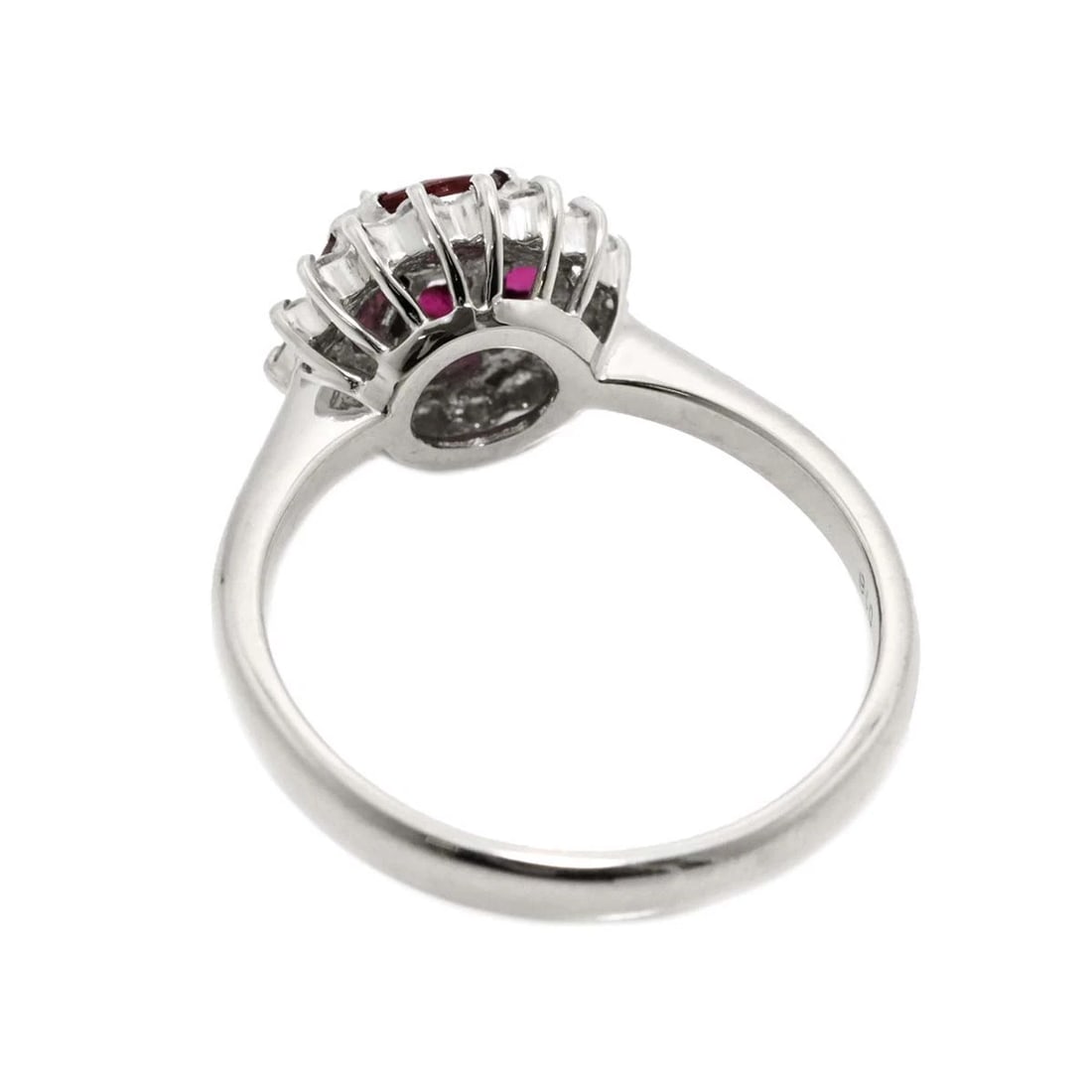 RUBY DIAMOND RING PT PLATINUM - 5