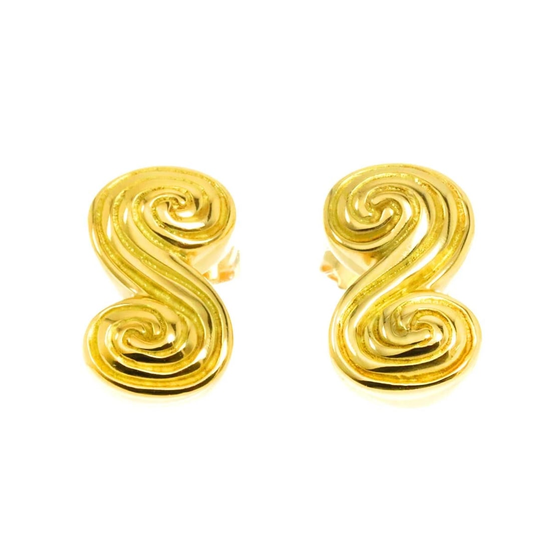 TIFFANY CO. EARRINGS PIERCED 18K YELLOW GOLD: TIFFANY Co. Earrings Pierced 18K Yellow Gold Brand: Unbranded Type: Earrings Material: 750 Yellow Gold, Color: Yellow gold Size: W 6.8 X H 18.5mm Accessories: None Accessories Notice: When