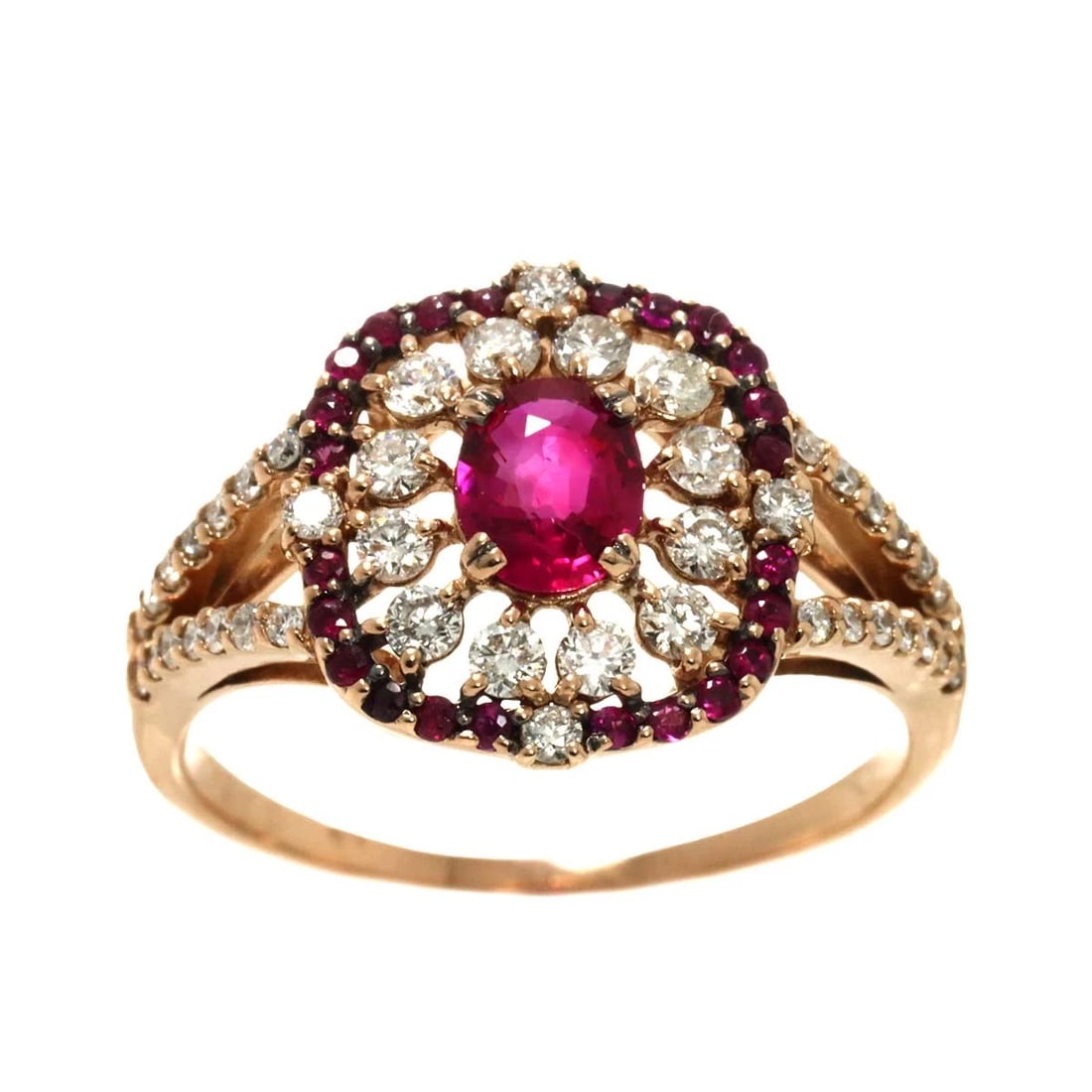 RUBY DIAMOND RING 18K PG PINK GOLD - 2