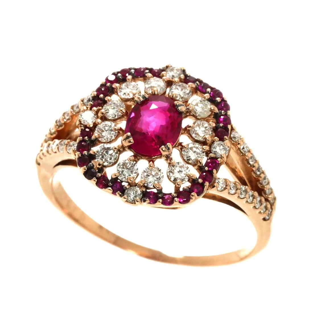 RUBY DIAMOND RING 18K PG PINK GOLD - 3
