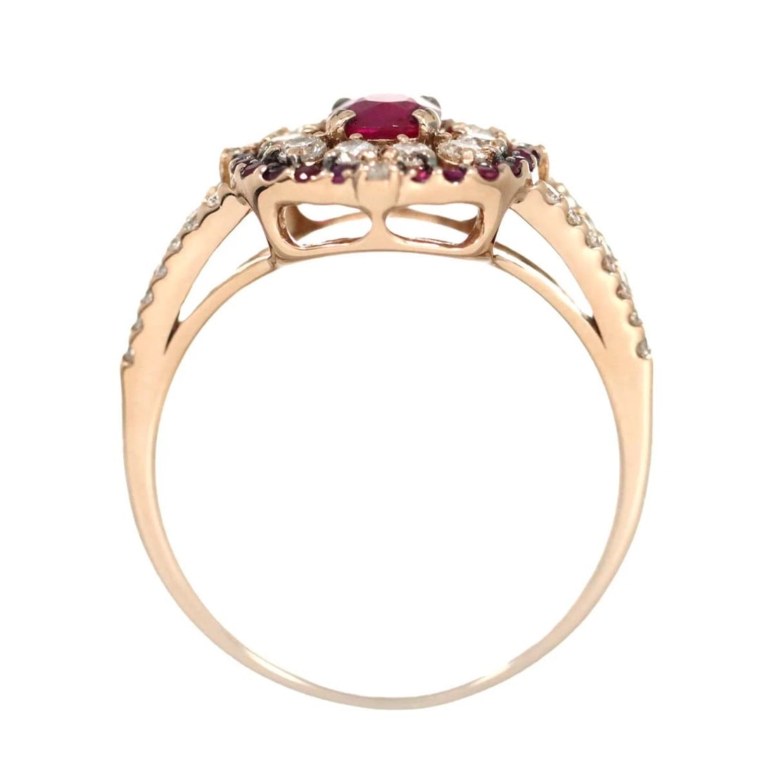 RUBY DIAMOND RING 18K PG PINK GOLD - 6