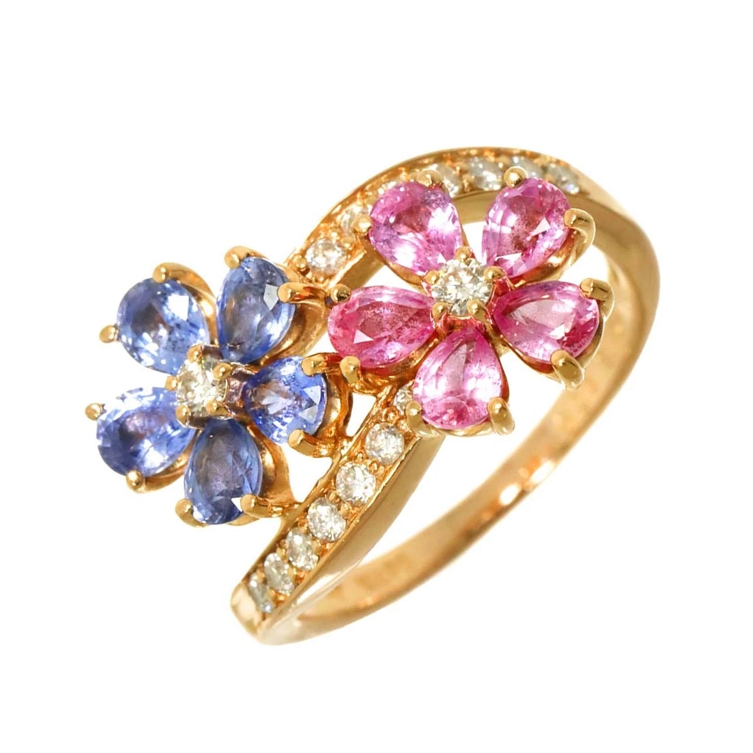 PONTE VECCHIO SAPPHIRE DIAMOND RING: Ponte Vecchio Sapphire Diamond Ring Brand: Ponte Vecchio Type: Ring Material: 750 Pink Gold, Main Stone/Creation Sapphire Color: Pink Gold Size: 5.25-5.5 (US) Accessories: None Accessories