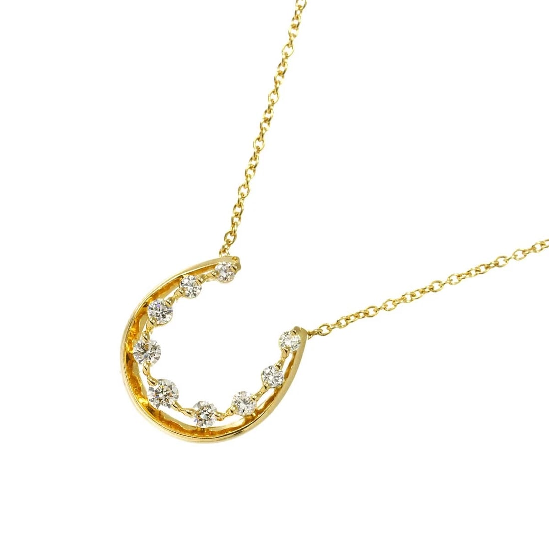 STAR JEWELRY HORSESHOE DIAMOND NECKLACE: Star Jewelry Horseshoe Diamond Necklace Brand: Star Jewelry Type: Necklace Material: 750 Yellow gold, Main Stone/Creation Natural Color: Yellow Gold Size: internal circumference of the