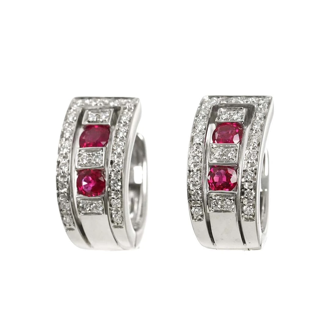 DAMIANI BELLE EPOQUE RUBY DIAMOND EARRINGS PIERCED - 2
