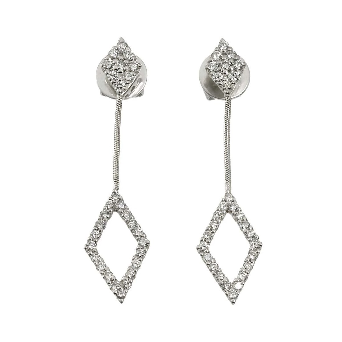 PONTE VECCHIO DIAMOND EARRINGS PIERCED: Ponte Vecchio Diamond Earrings Pierced Brand: Ponte Vecchio Type: Earrings Material: 750 White Gold, Main Stone/Creation Natural Color: White Gold Size: W10 x H42.6mm Accessories: None
