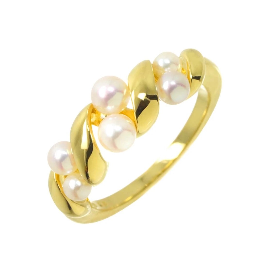 MIKIMOTO BABY PEARL RING 18K: MIKIMOTO Baby Pearl Ring 18K Brand: MIKIMOTO Type: Ring Material: 750 Yellow gold, Main Stone/Creation Pearl Color: Yellow Gold Size: 6.5-6.75 (US) Accessories: None Accessories Notice: Wh