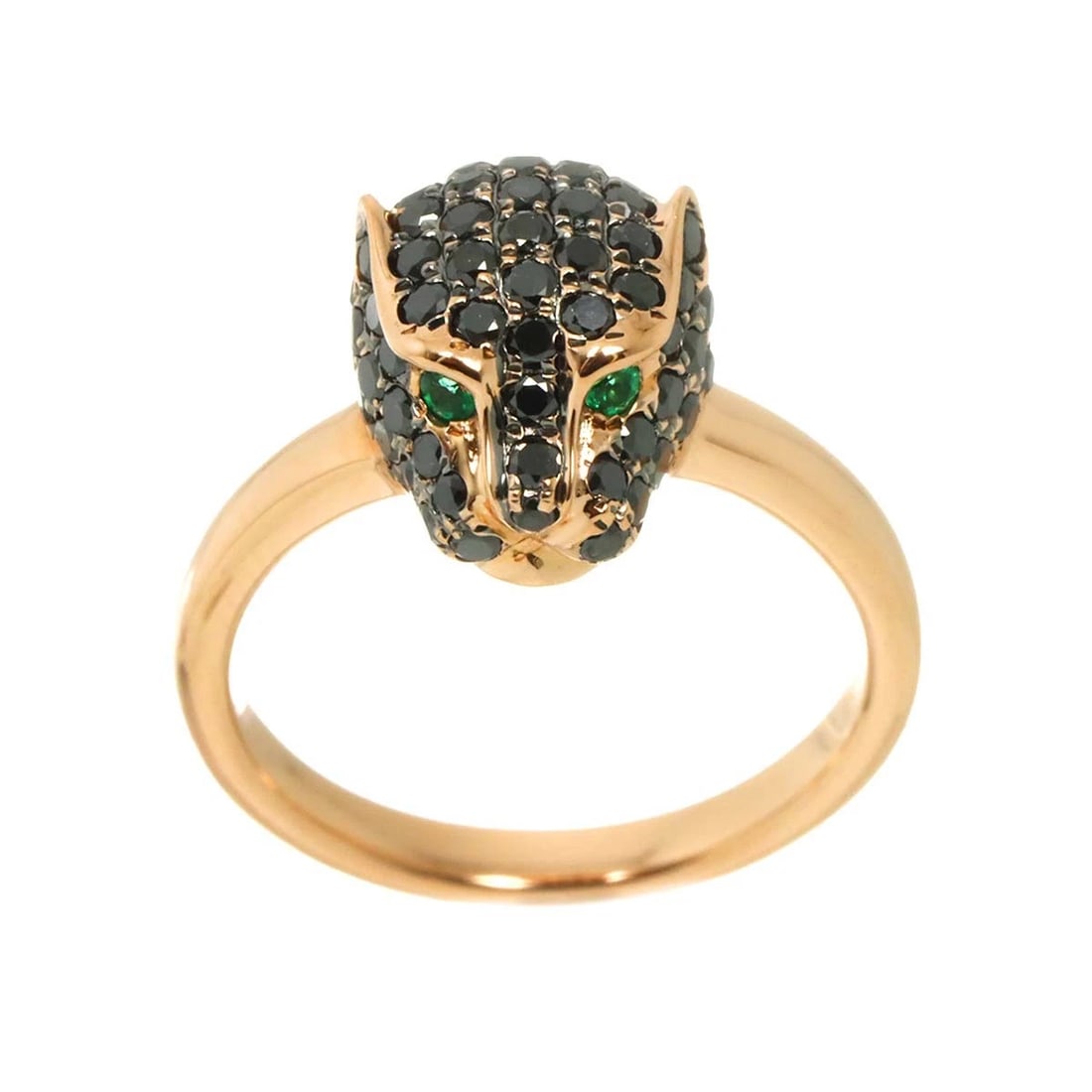 BLACKDIAMOND EMERALD RING 14K PG - 2
