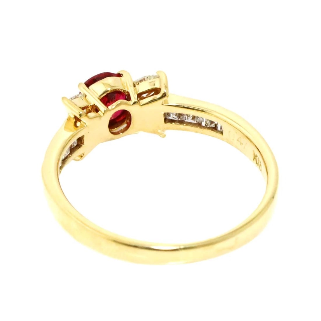 RUBY DIAMOND RING 18K YG - 5